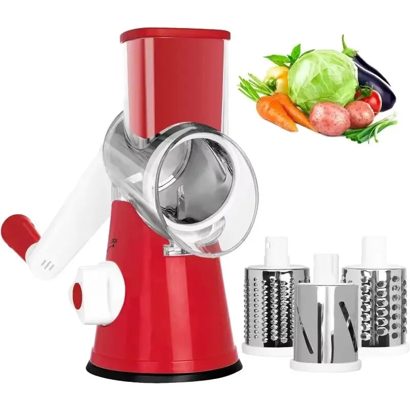 Slicing Grater Manual Rotary 3 In 1 Cheese Grater Food Blender Stainless Steel Potato Slice Chopper Processor Kitchen Accessorie