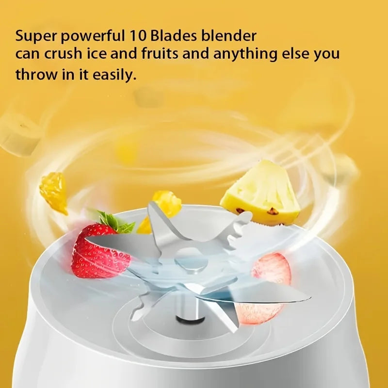 Electric Blender Juicer USB Fast Rechargeable Mixer Fresh Fruit Grinder Portable Multifunction Cup Shakes Smoothie Maker