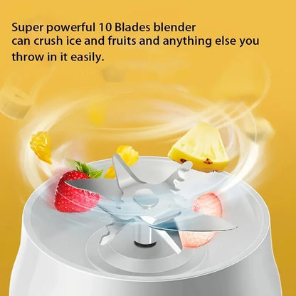 Electric Blender Juicer USB Fast Rechargeable Mixer Fresh Fruit Grinder Portable Multifunction Cup Shakes Smoothie Maker