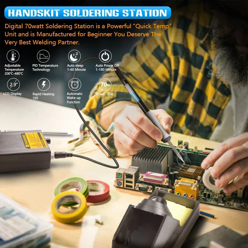 T12 Soldering Station LCD Digital Display Repair Soldering Iron Equipment Portable Home Electronics Repair Tools