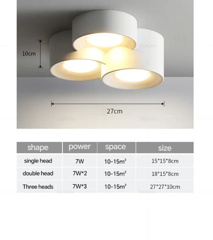 LED Ceiling Mounted Lights for Living Room Bedroom Hallway Corridor Modern Nordic Cylinder Minimalism Indoor Home Decoration