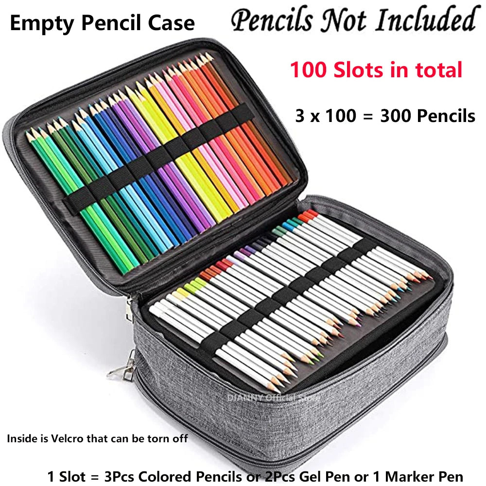 School Pencil Case Supplies 300 Slots Pencilcase Stationery Organizer Acsesories Large Capacity Pen Box Kit Aesthetic Bag Pouch