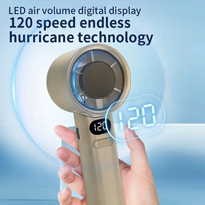 Handheld Small Fan 120 High-speed Desktop Fan Adjustable Portable Outdoor Handheld USB Rechargeable Mini Handheld Electric Fans