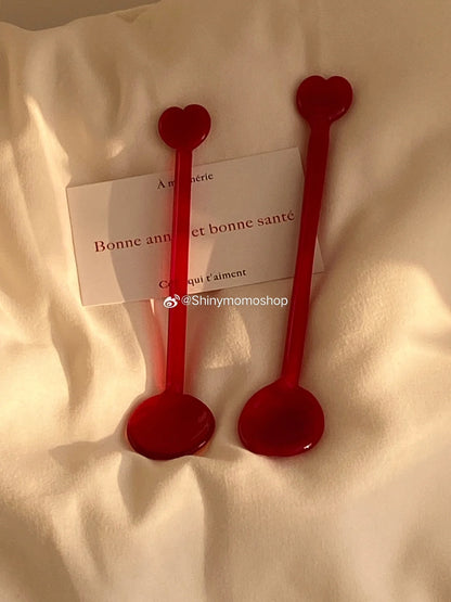 Calla Lily Animals Cartoon Bear Glass Spoon Dessert Spoon Coffee Glass Stir Spoon  Long Handle Spoon Yogurt Spoon