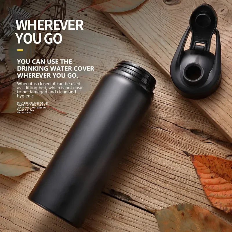 Portable Water Bottle Outdoor Sports Travel Cup Metal Drinking Bottle for Cycling Hiking Gym Leakproof Reusable Water Container