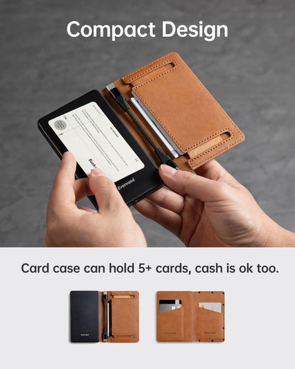 【PD 20W】Portable Power Bank with Wallet Case, 5000mAh Built-in Cable Fast Charging for Phone, USB-C, Slim portable charger
