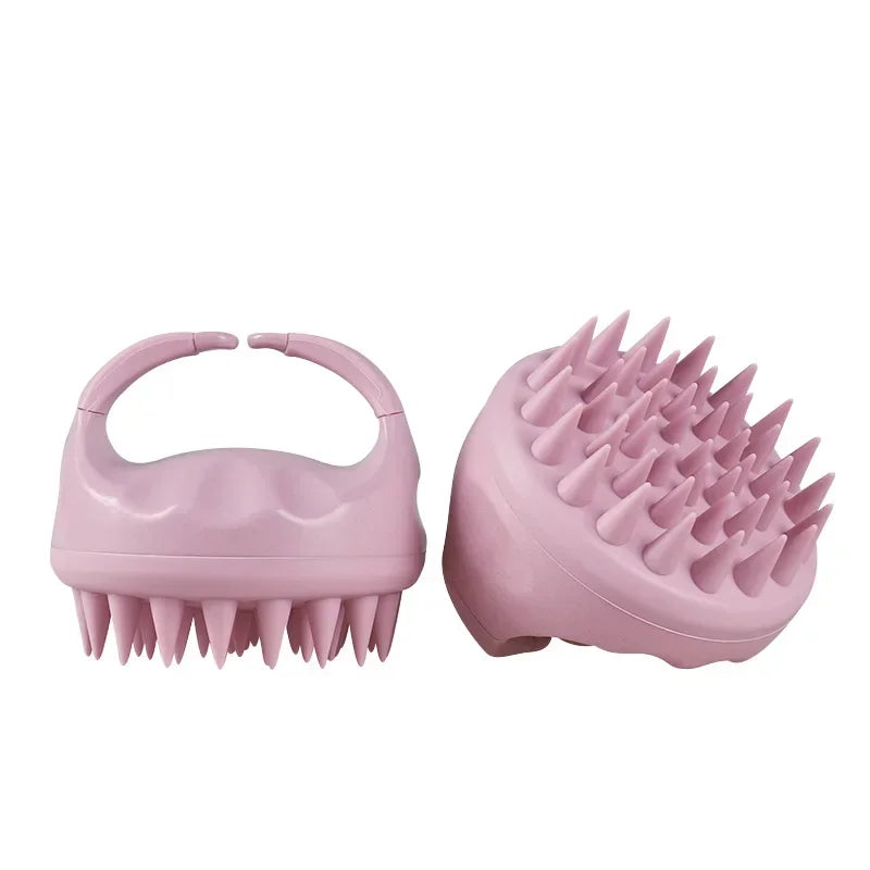 Scalp Brush Massager Sculp Scrubber Brush Wheat Straw Biodegradable Silicone Shampoo Brush Hair Scalp Massager For Hair Growth