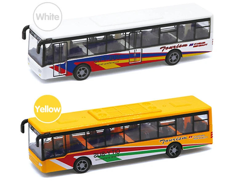 15CM Alloy Simulation Bus Car Model Children's Toy Pull Back Bus Inertia City Car Early Education Toy for Boy Girl Birthday Gift