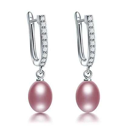 HENGSHENG 7-8mm Natural Freshwater Pearl Earrings for Women Jewelry Bohemian Drop Earrings for Wedding / Party / Daily