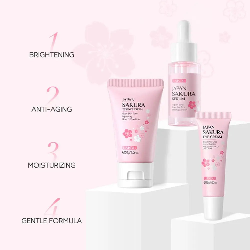 Sakura Skin Care Sets & Kits With Cleanser Serum Eye Cream essence Cream Beauty Products For Women Gift Sets Routine Travel Kit