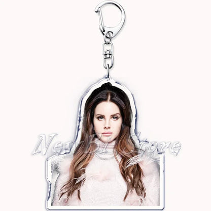 Hot Singer Lana Del Rey Keychain for Accessories Bag Pendant Born To Die Ultraviolence Key Chain Ring Keyring Jewelry Fans Gifts