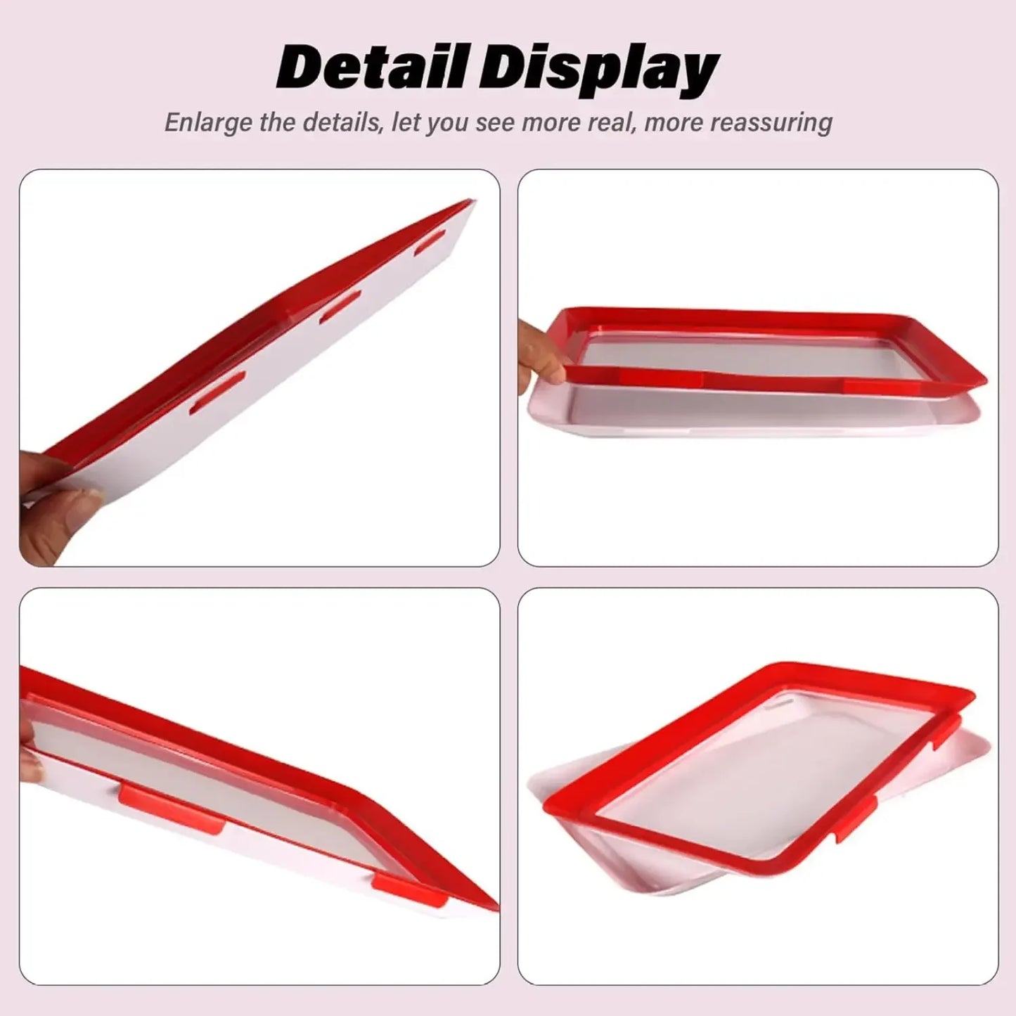 Vacuum Fresh Storage Tray Reusable Creative Food Storage Container Stackable Food Preservation Tray with Elastic Lid