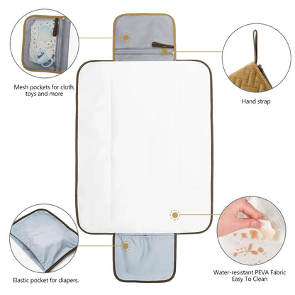 Portable Multifunction Foldable Waterproof Changing Pad Newborn Baby Diaper Changing Mat Changing Pads