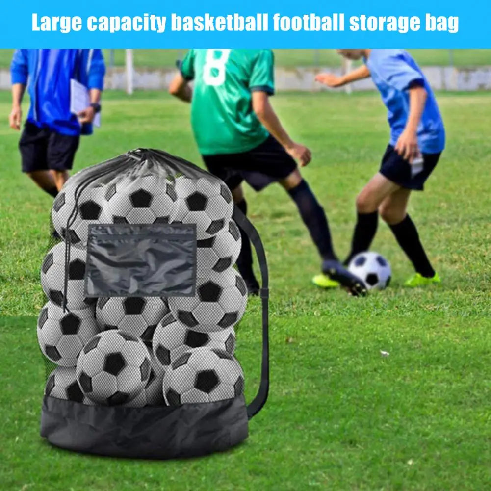 Sports Ball Bag Large Capacity Basketball Volleyball Drawstring Storage Mesh Bag Sports Soccer Ball Bag Soccer Ball Carrier Bags