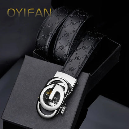 Fashions Men's Belt, Genuine Leather Belt, 3.5cm Automatic Belt with Alloy Buckle, High Quality Belt for Men，luxury belt men