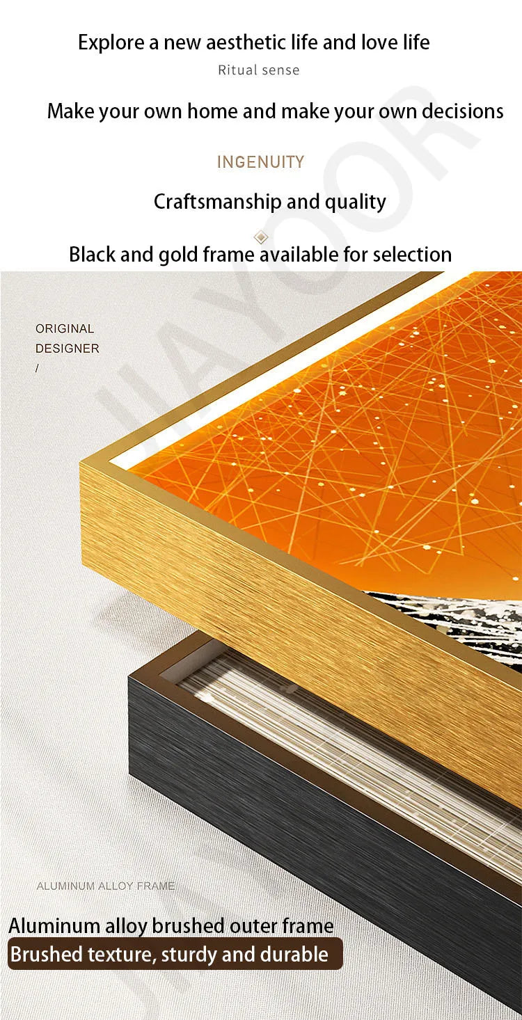 Entrance Decoration Pendant Lamps Luxury Abstract Plant Corridor Hanging Painting TV Background Wall Painting With  Light Lustre