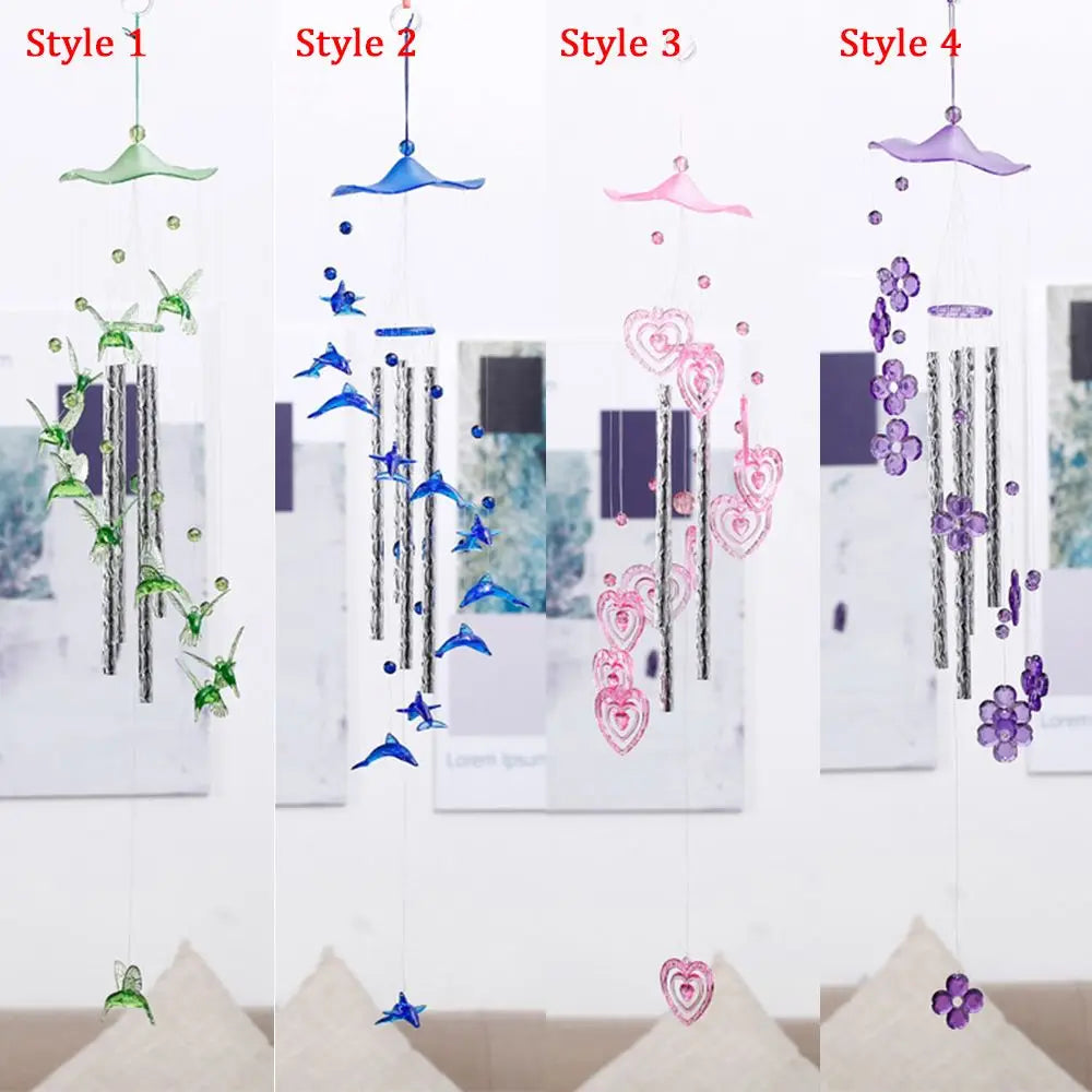 Creative Dolphin Love Wind Chimes Hanging Pendant Ornament Handmade Crafts Gift Indoor Outdoor Garden Decor