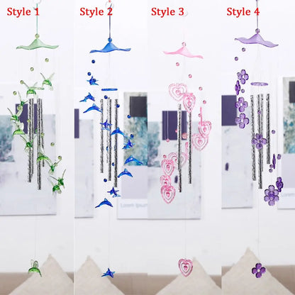 Creative Dolphin Love Wind Chimes Hanging Pendant Ornament Handmade Crafts Gift Indoor Outdoor Garden Decor