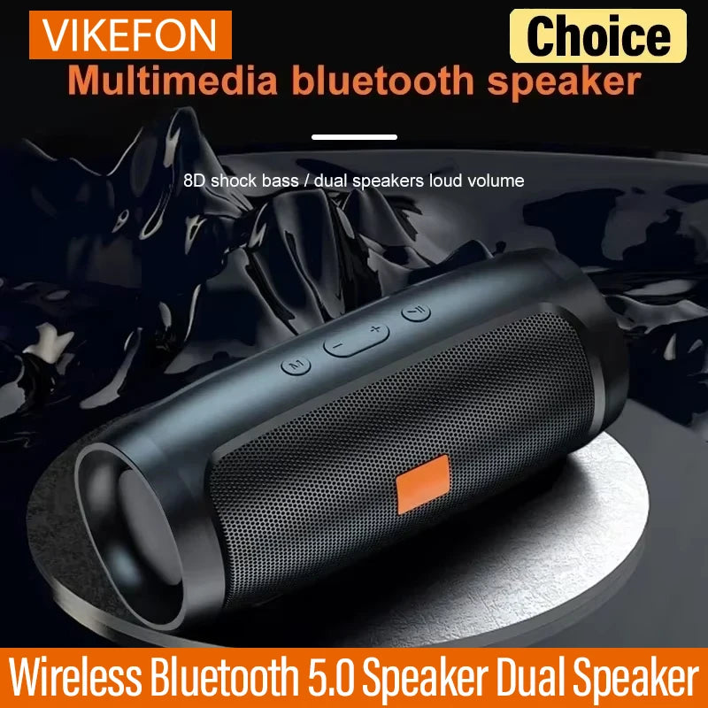 Bluetooth Speaker Dual Speaker Stereo Outdoor Tfusb Playback Fm Voice Broadcasting Portable Subwoofer 5.0 Wireless Speaker