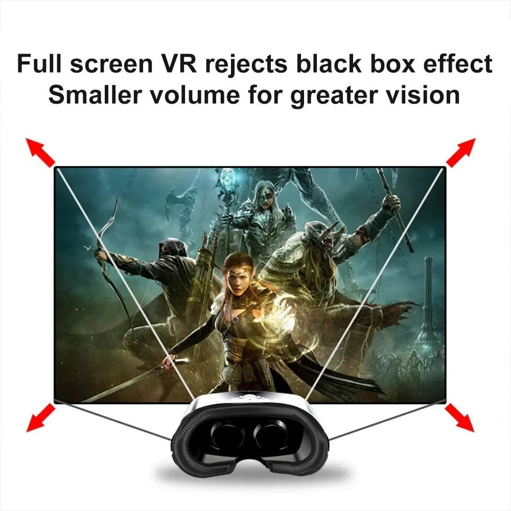 2025 New VR Headset 3D Virtual Reality Glasses 7" Stereo Headset with Remote Controller for IOS Android Smartphones