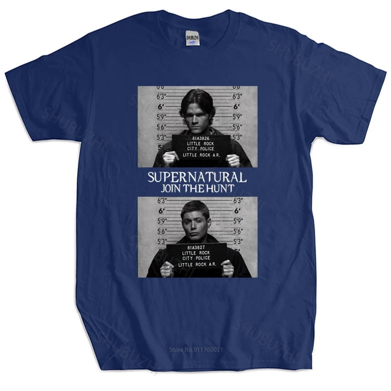 Mens T-shirt TOPS Supernatural Mugshot's T shirt supernatural mug mugshot sam dean winchester sam unisex tee-shirt