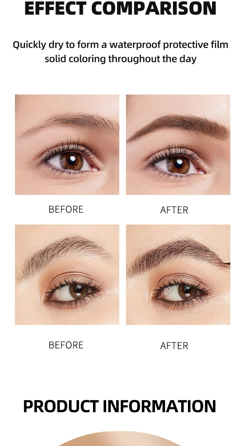 Ocheal Easy Peel Off Eyebrow Gel Tattoo Tint Semi-Permanent Eyebrow Gel Waterproof Long-Lasting Black Brown 3D Mascara Serums