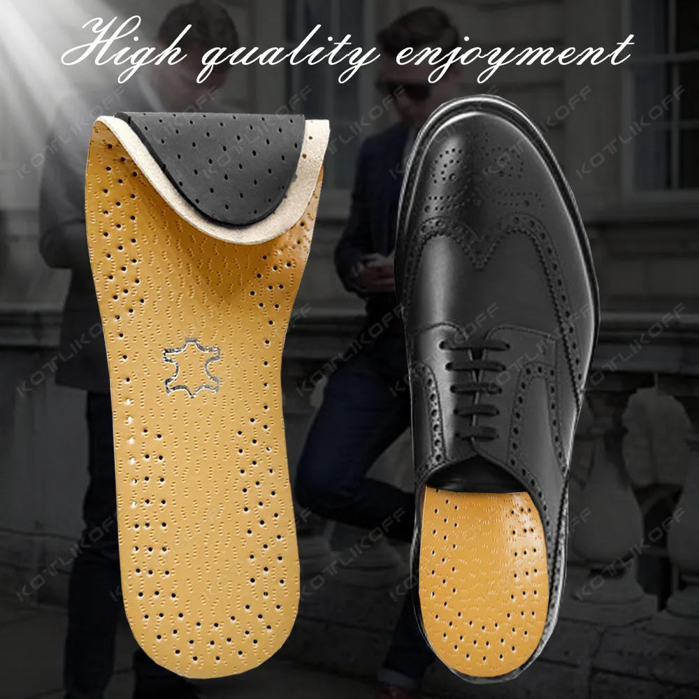 Ultra Thin Leather Insoles Antiperspirants Breathable Deodorant Sports Soft Sole Business Shoes Leather Replacement Inner Insole