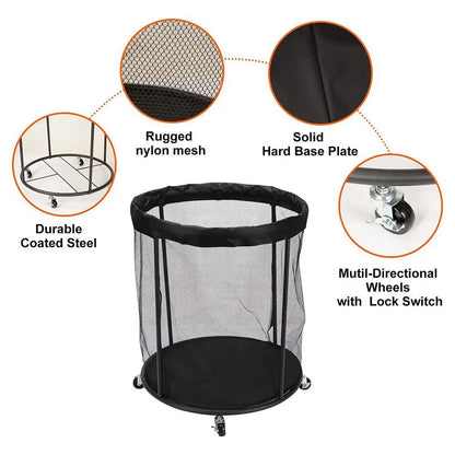 Outdoor Ball Storage Sports Ball Storage Portable Organizer Box Large Capacity Net Container for Garage Deck Outdoor Garden