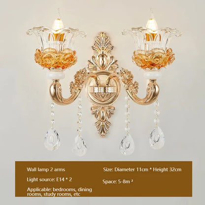 Flower Glass Lampshade Crystal Pendant Lamp Living Room Dining Room Bedroom Hall Villa New Design Hot Sale Decorative Chandelier
