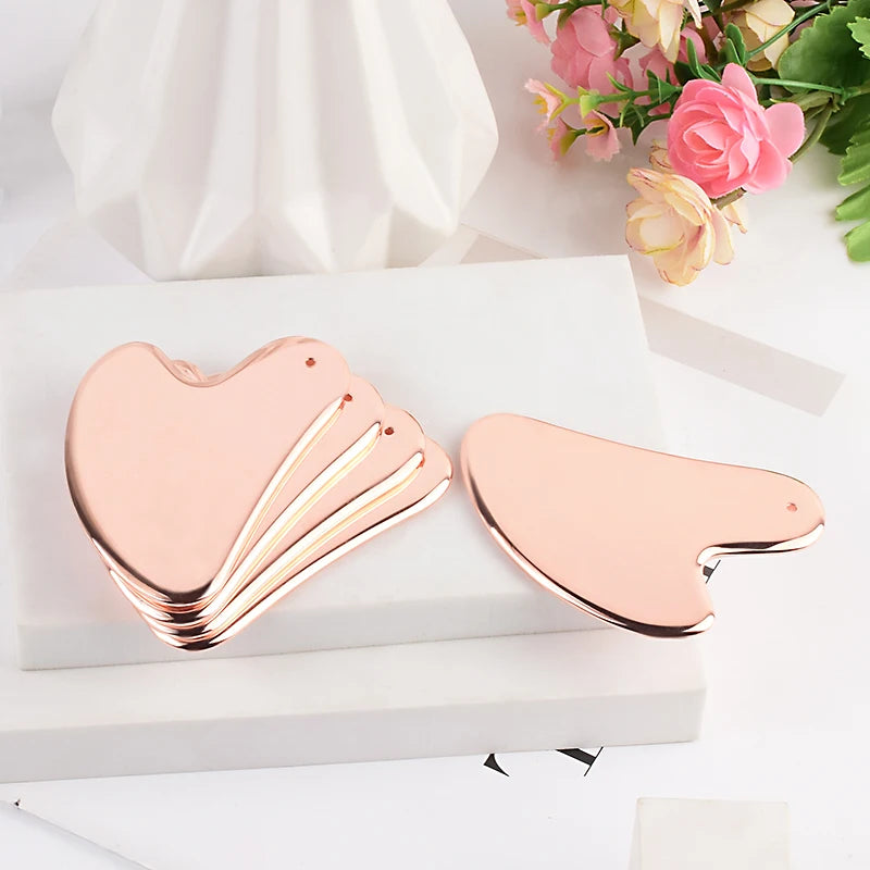 Stainless Steel Facial GuaSha Scraping Face Care Lifting Massage Tools Anti Wrinkle Skin Tighten Cooling Cellulite Massager Tool