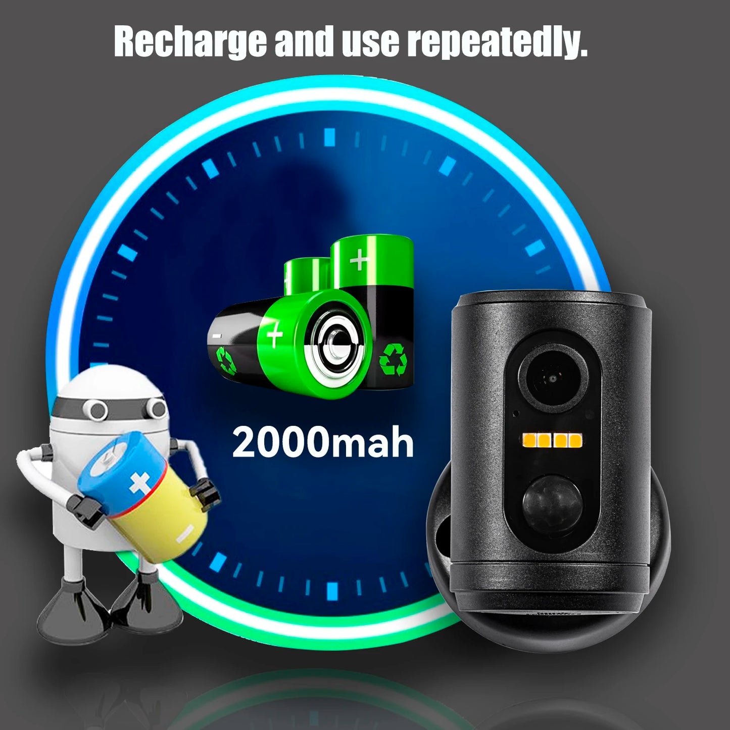 1080P Solar Mini Camera Wifi Recharge Battery Indoor PIR Human Detection Wireless CCTV Surveillance IP Home Alarm Video Cameras