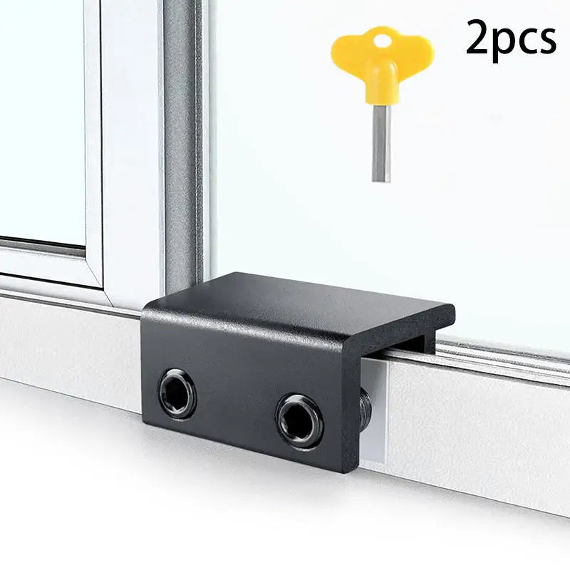 Aluminum Alloy Window Locks Adjustable Childproof Security Clamps Sliding Window Stoppers For Home Safety Anti-Theft Protection