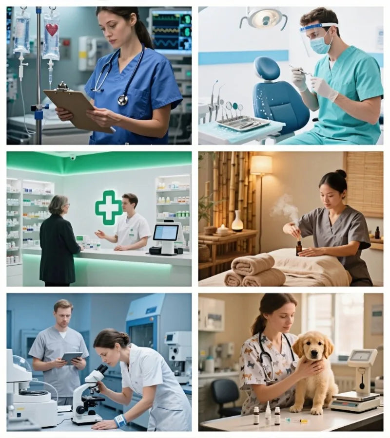 Surgical Scrubs Unisex - Quick-Dry Dental Clinic & ER Workwear Split Set W/Short Sleeve & Anti-Microbial 6 Pockets