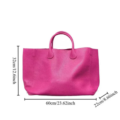 Ladies' fashionable vegan leather oversized handbag with large capacity, simple and versatile shopping bag