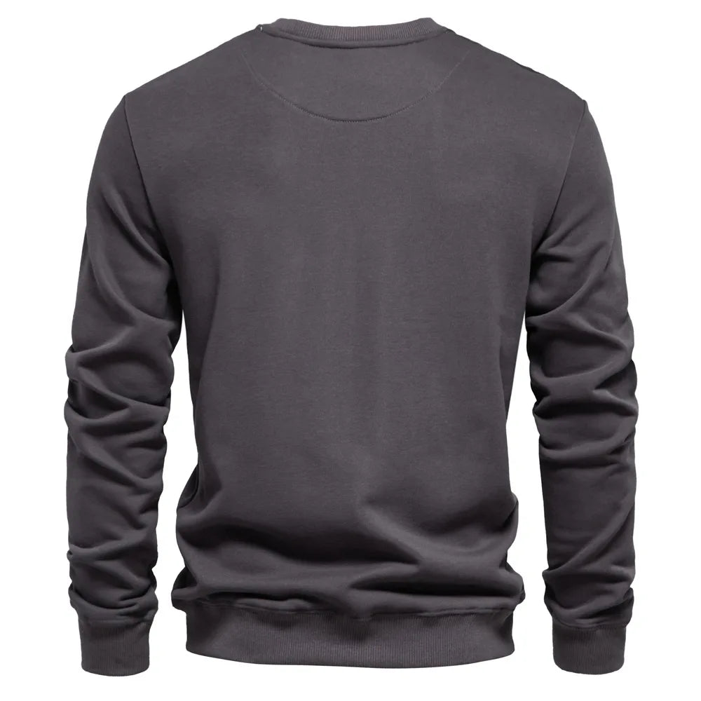 Pullover Streetwear Cotton Men's Sweatshirt Casual Solid Color Long Sleeve Spring Sweatshirt Men Quality Classic Mens Clothes