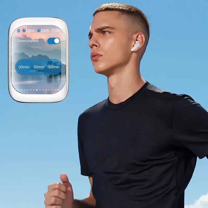 Wireless Ear Buds In-Ear Headphones Wireless Earbuds Slider Earphones Cordless Earbuds Full Color Touchscreen Ear Buds In-Ear