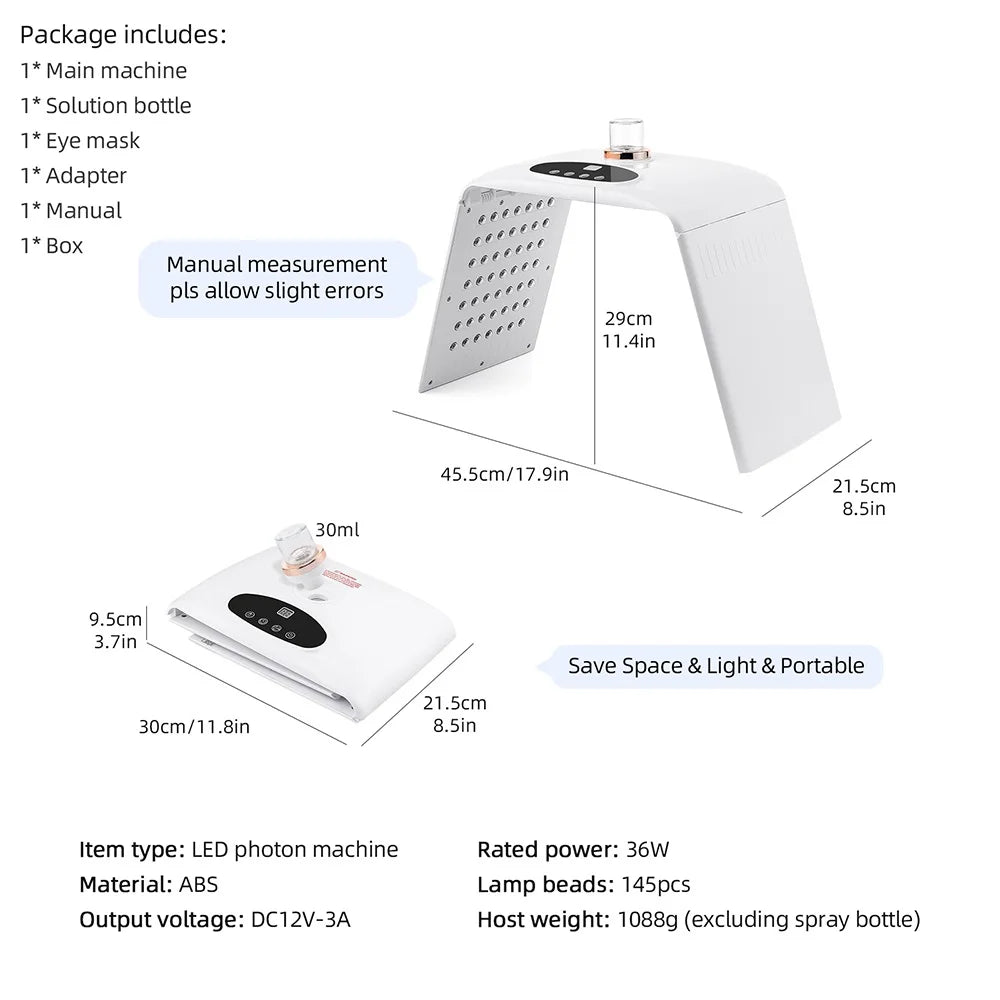 Electric Photon Facial Beauty Machine Nano Spray Hydration Skin Rejuvenation Body Care Tool