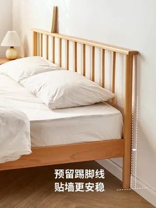 Solid wood bed 1.8 meters double  master bedroom Nordic room modern simple single bed 1.2m 1.5m