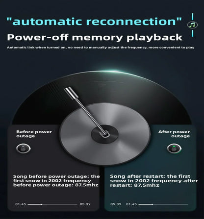 Bluetooth 5.0 Car FM Transmitter Car Bluetooth Receiver Ambient Hands-Free Mp3 Player Dual USB Fast Charger 5.0 Audio Adapter