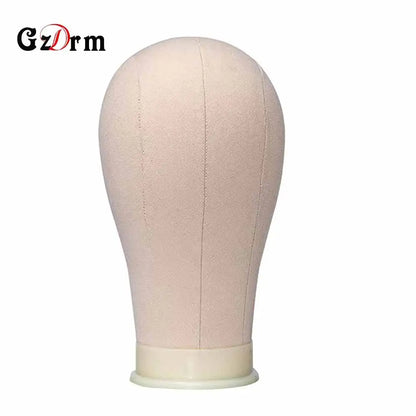 Canvas Block Head Mannequin Wig Head, Wig Stand Tripod with Head, Mannequin Head Wig Display Styling Head, Manikin Block Head
