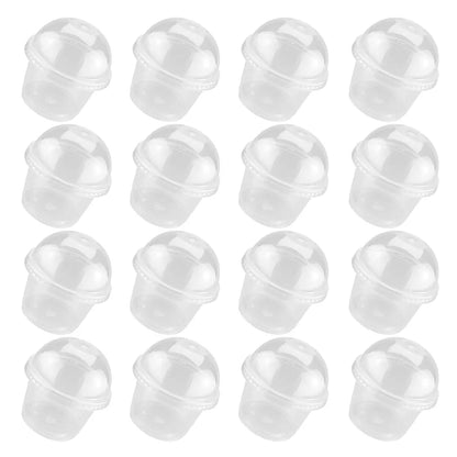 50pcs 250ml Disposable Salad Cup Dessert Cups with Lids Disposable Pudding Plastic Cups for Soup Sundaes Ice Cream