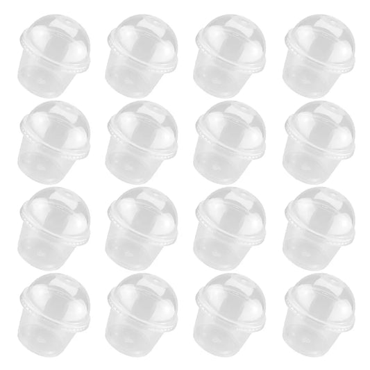 50pcs 250ml Disposable Salad Cup Dessert Cups with Lids Disposable Pudding Plastic Cups for Soup Sundaes Ice Cream