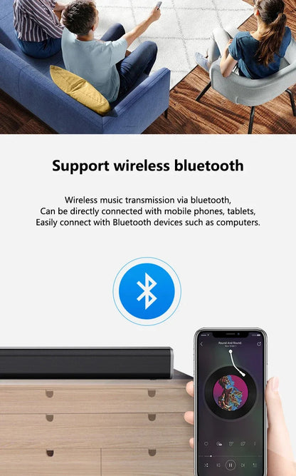 6D surround sound home theater speaker system mobile phone bass wireless Bluetooth speaker long TV soundbar speaker TF/AUX/USB