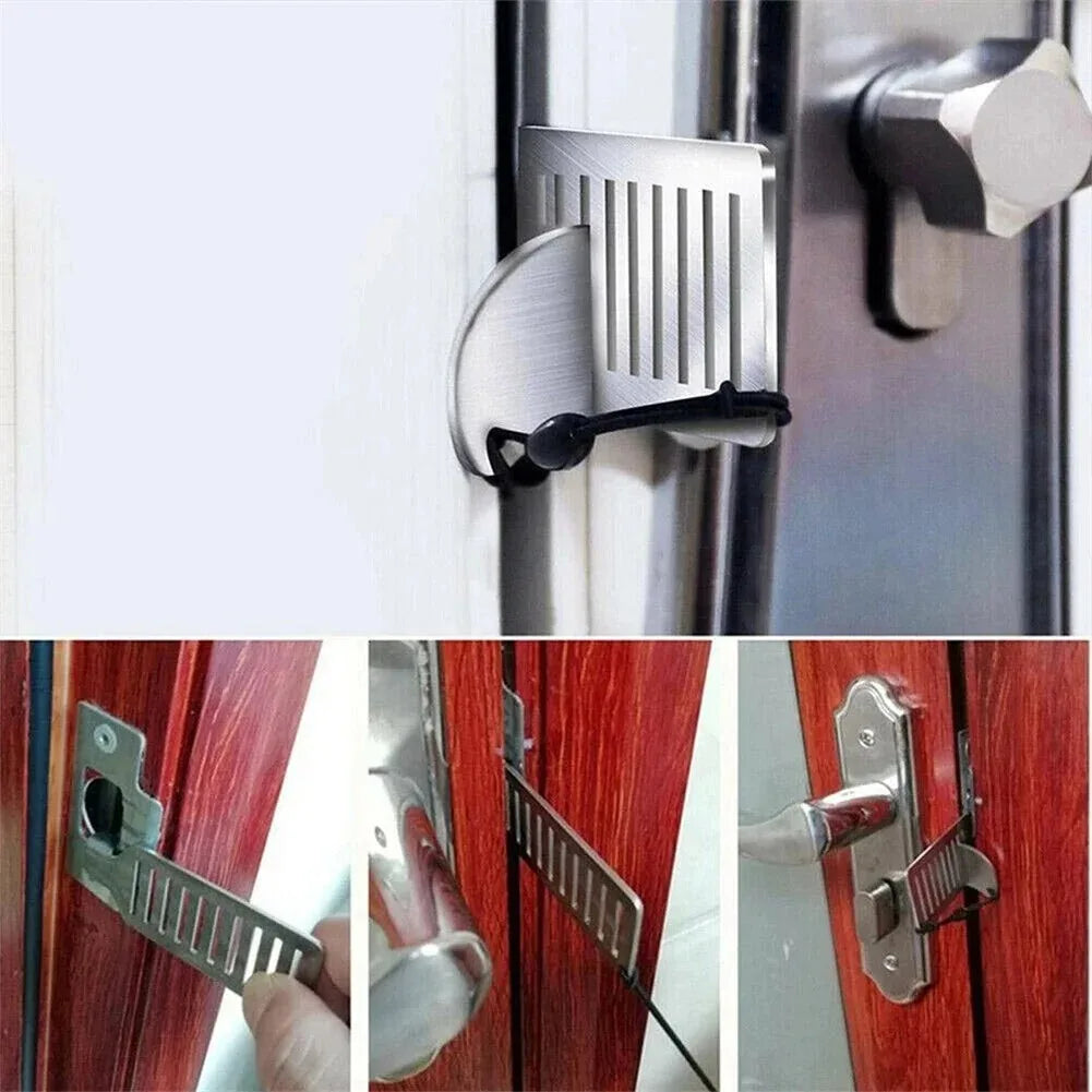 Safety Anti-theft Door Blocker Portable 8cm Stainless Steel Safe Security Tool For Home Privacy Hotel Travel Door Lock Stopper