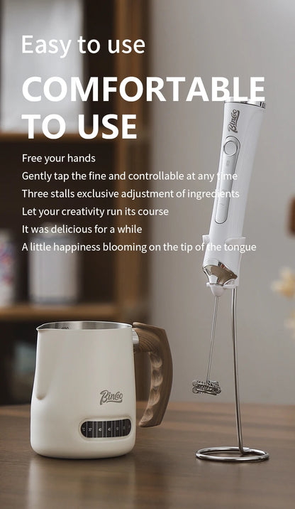 Bincoo Electric Milk Frothers Handheld Wireless Blender USB Mini Coffee Maker Whisk Mixer Cappuccino Cream Egg Beater Blender