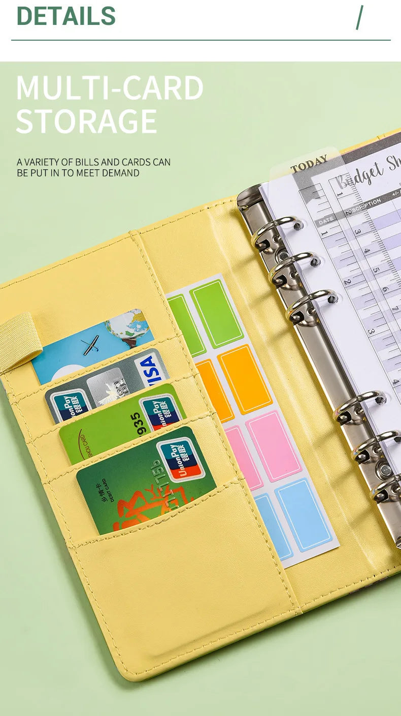 A6 Binder Cash Envelopes for Budgeting Money Organizer for Cash Money Envelopes for cash Leather A6 Binder with zipper