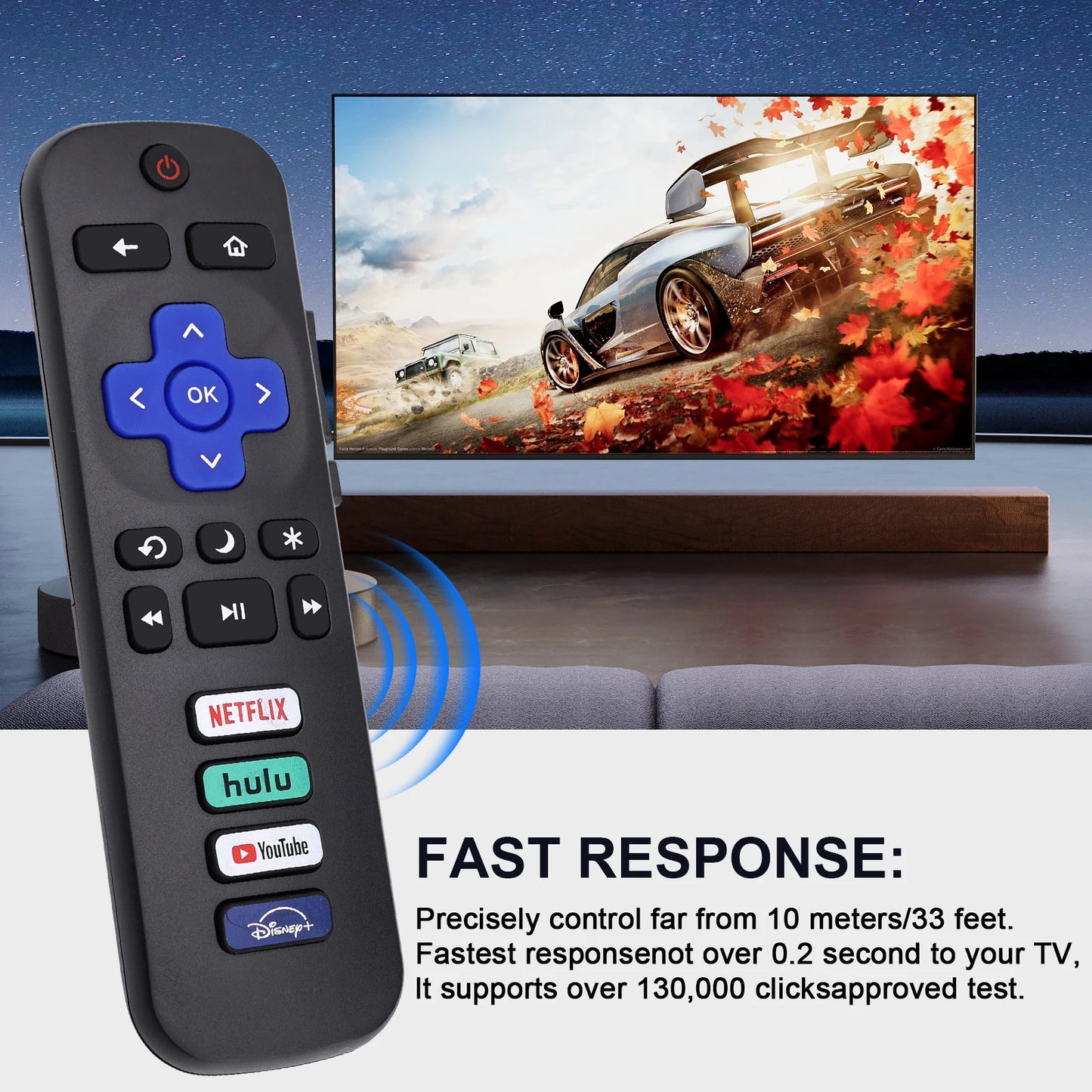 替换 Remote Control for All Roku Tv, Compatible with Tcl Roku, Hisense Roku, Onn Roku Smart Tvs 2-Year Warranty, for Roku
