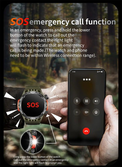 Smart Watch Men With LED Lighting Compass Sports Fitness Tracker Watch IP68 Waterproof Bluetooth Talk SmartWatch For Android IOS