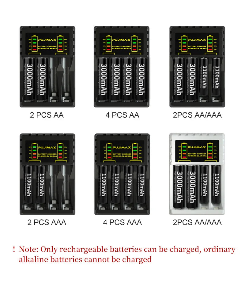 4 Slot Electric AAA Battery Charger Intelligent Fast with LED Indicator Usb Chargers For AA/AAA Ni-MH/Ni-CD Rechargeable Battery