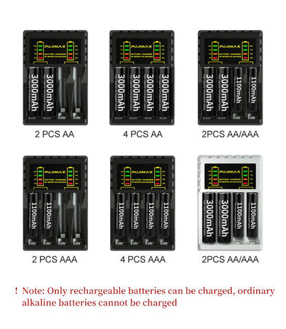 4 Slot Electric AAA Battery Charger Intelligent Fast with LED Indicator Usb Chargers For AA/AAA Ni-MH/Ni-CD Rechargeable Battery